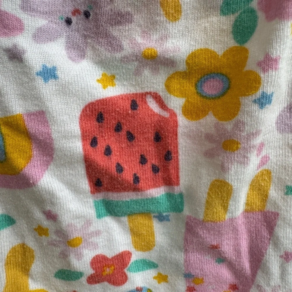 The Children's Place 3T PJ Place White and Red Pajama Ice Cream Bottoms Shorts